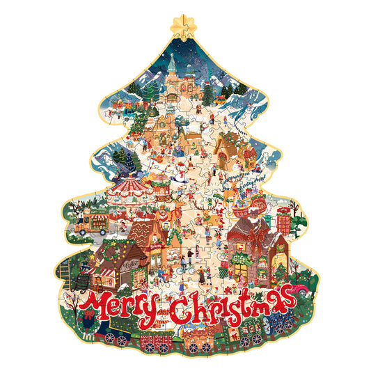 Rowood Christmas Town Wooden Jigsaw Puzzle TA007 - Xếp hình gỗ 3D trí tuệ - Rolife