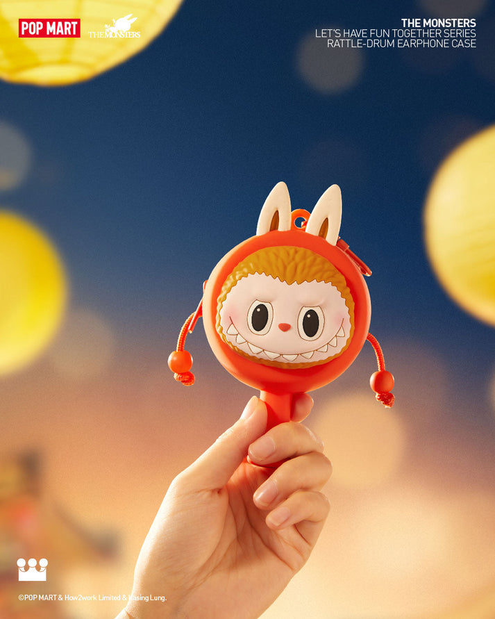 THE MONSTERS Let's Have Fun Together Series-Rattle-Drum Earphone Bag - Túi Đựng Tai Nghe Labubu Pop Mart Pop Mart - Art toys