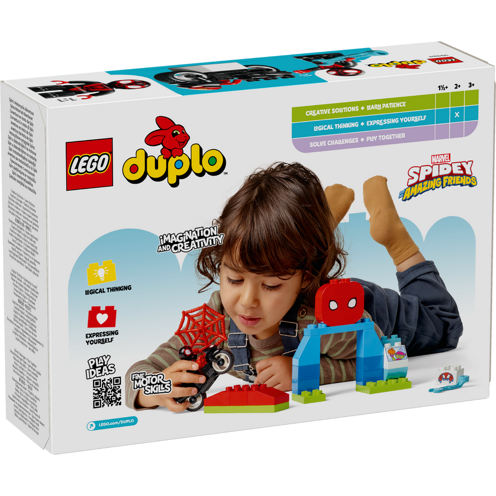 LEGO® DUPLO® Marvel Spin's Motorcycle Adventure - Đồ chơi lắp ráp xe máy Spin và mô hình siêu anh hùng LEGO 10424 LEGO - ảnh