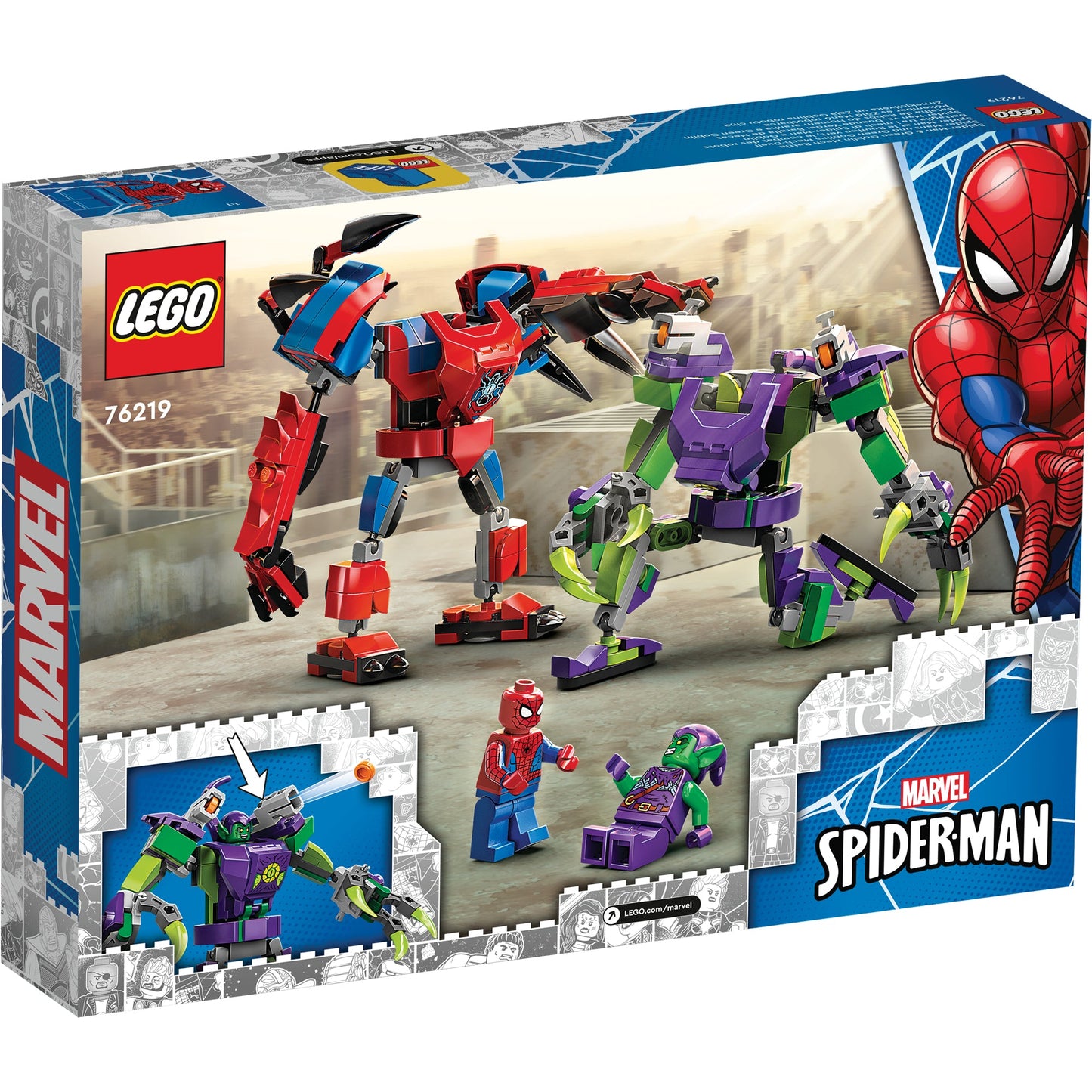 LEGO® Marvel Spider-Man & Green Goblin Mech Battle Đồ Chơi Lắp Ráp Robot Siêu Anh Hùng (76219)