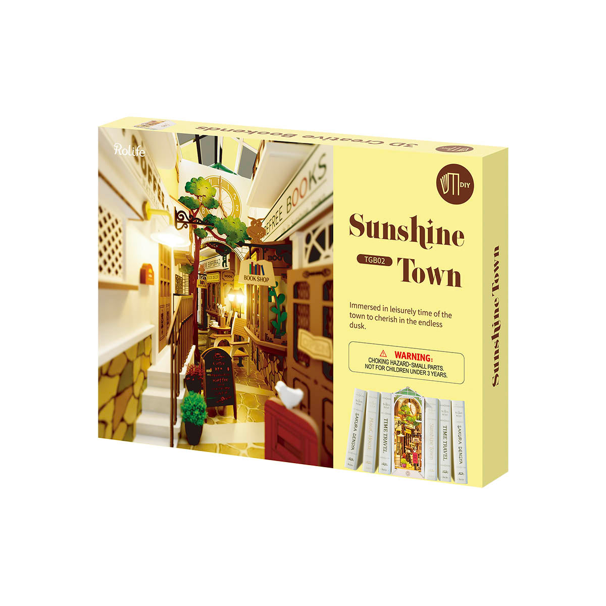 Mô Hình Lắp Ráp Gỗ Book Nook Rolife Sunshine Town TGB02 Rolife - ảnh 3 - Book Nook