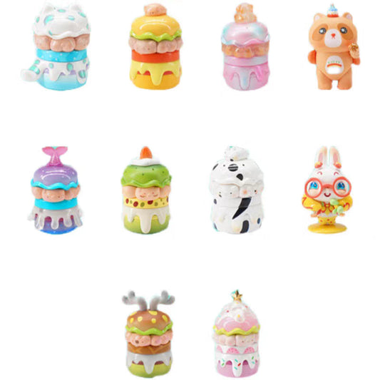 BOOBOO and Hamburgur Pig Family Figure - Mô hình Blind Box - OTHER ART TOYS L730018