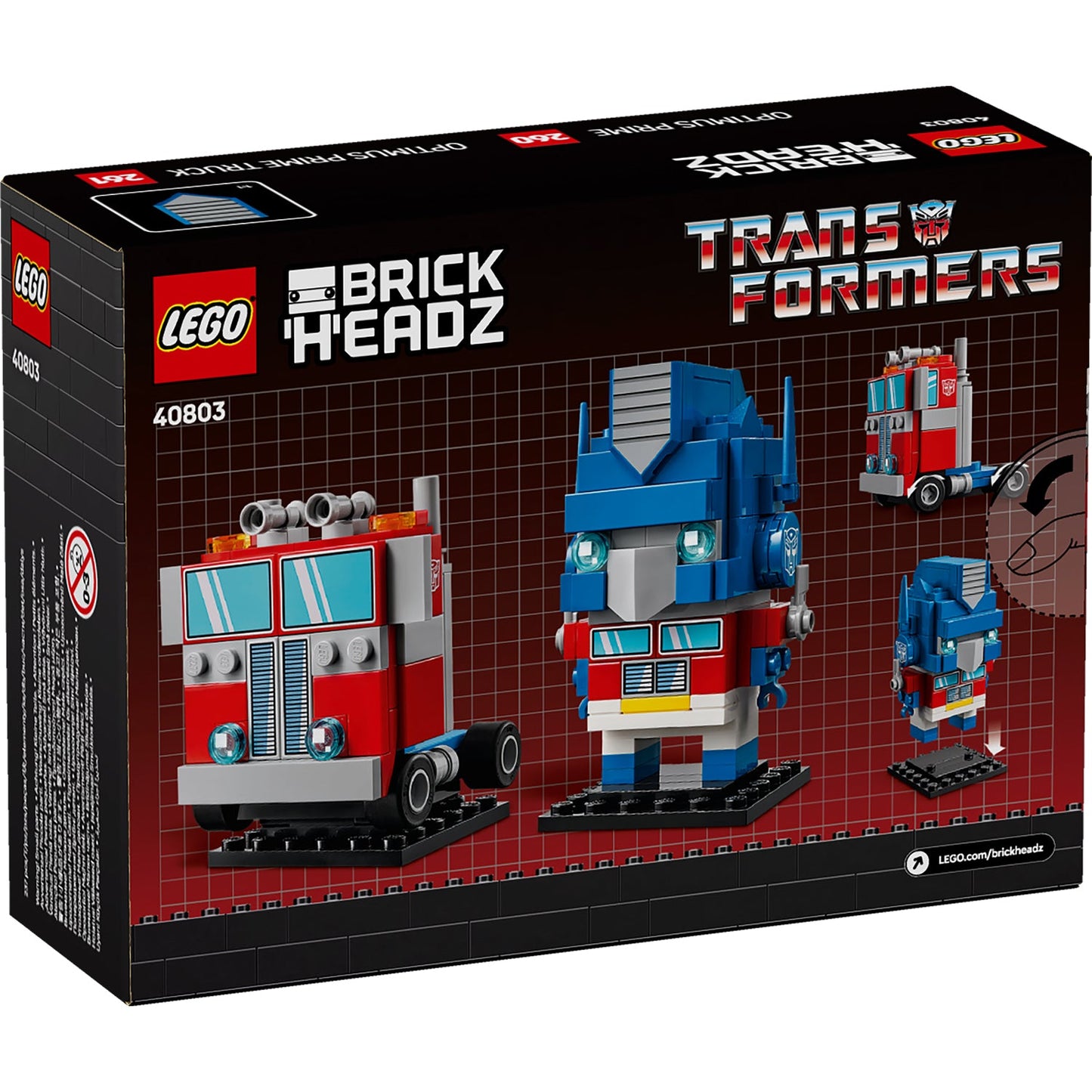 LEGO® BrickHeadz™ Transformers Optimus Prime Robot & Vehicle - Mô Hình Lắp Ráp Robot & Xe Tải - LEGO 40803 - Hình ảnh bổ sung 8