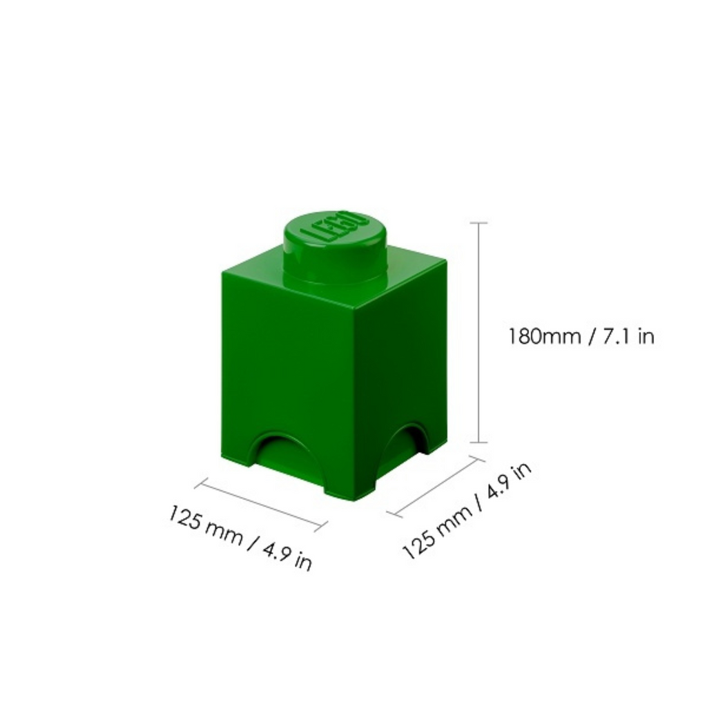 LEGO Storage Brick 1 Stud Square - Dark Green - Hộp Đựng Gạch LEGO 1 Nút Xếp Chồng - LEGO - Góc nhìn khác 3
