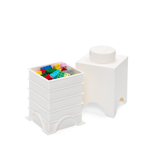 LEGO Storage Brick 1 Stud Square - White - Hộp Đựng Đồ 1 Nút Vuông - LEGO - Hình ảnh chi tiết 2