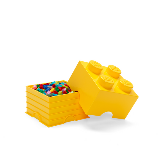 LEGO Storage Brick 4 Stud - Yellow - Hộp Lưu Trữ Đồ Chơi Xếp Chồng Chính Hãng LEGO - Hình ảnh chi tiết 2