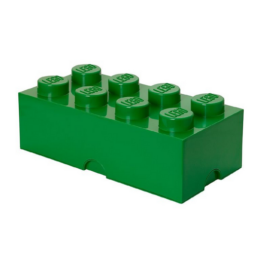 LEGO Storage Brick 8 - Dark Green - Hộp Đựng Đồ Chơi Hình Viên Gạch 8 Nút Xanh Đậm - Hình ảnh chi tiết 2