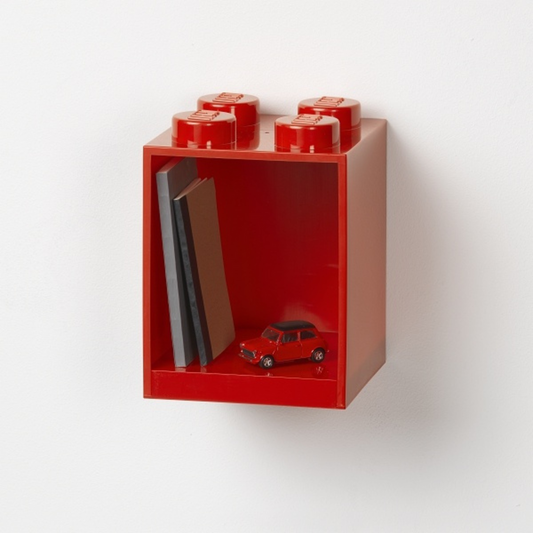 LEGO® 4-Stud Brick Shelf - Bright Red - Kệ Gạch 4 Nút Trang Trí - LEGO 41141730 - Hình ảnh chi tiết 2