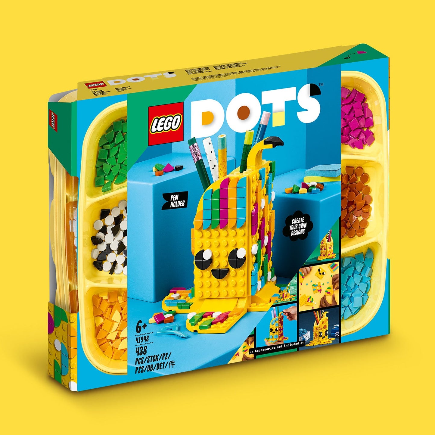 LEGO® DOTS™ Cute Banana Pen Holder - Khay Cắm Bút Hình Chuối Sáng Tạo - LEGO 41948