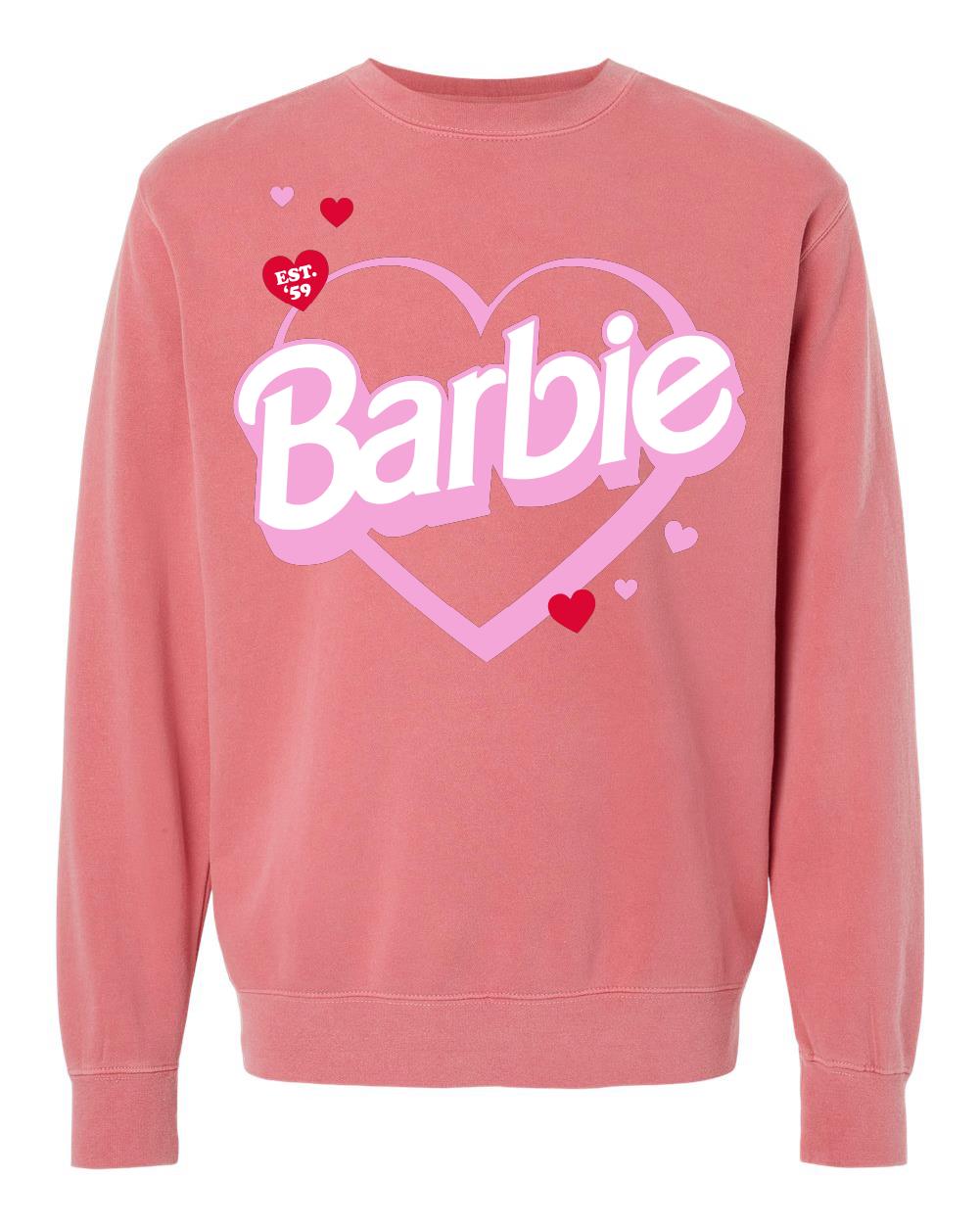 Barbie Hearts Sweatshirt - Áo Nỉ Unisex Cao Cấp - Barbie Signature - Hình ảnh sản phẩm