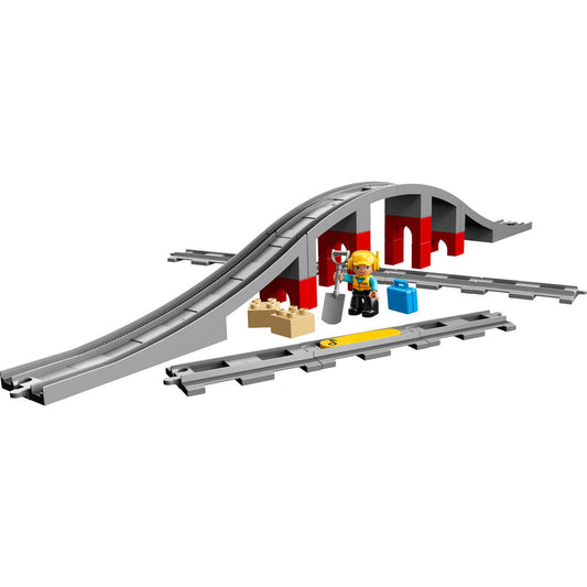 LEGO® DUPLO™ Train Bridge and Tracks - Bộ Đồ Chơi Cầu Và Đường Ray Xe Lửa - LEGO 10872 - Hình ảnh chi tiết 2