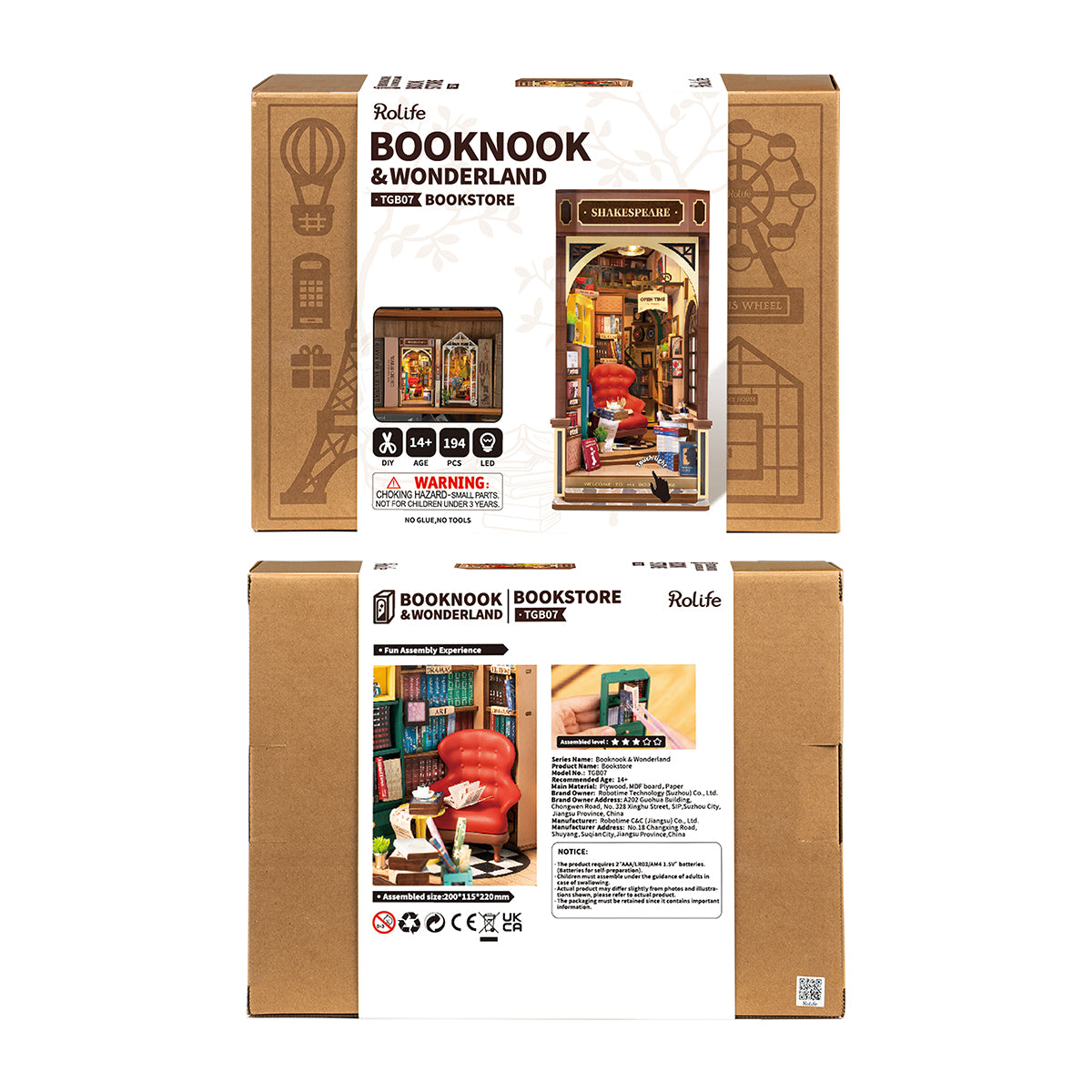 Bộ Lắp Ráp Book Nook Rolife - Nhà Sách Cảm Hứng Shakespeare (TGB07)