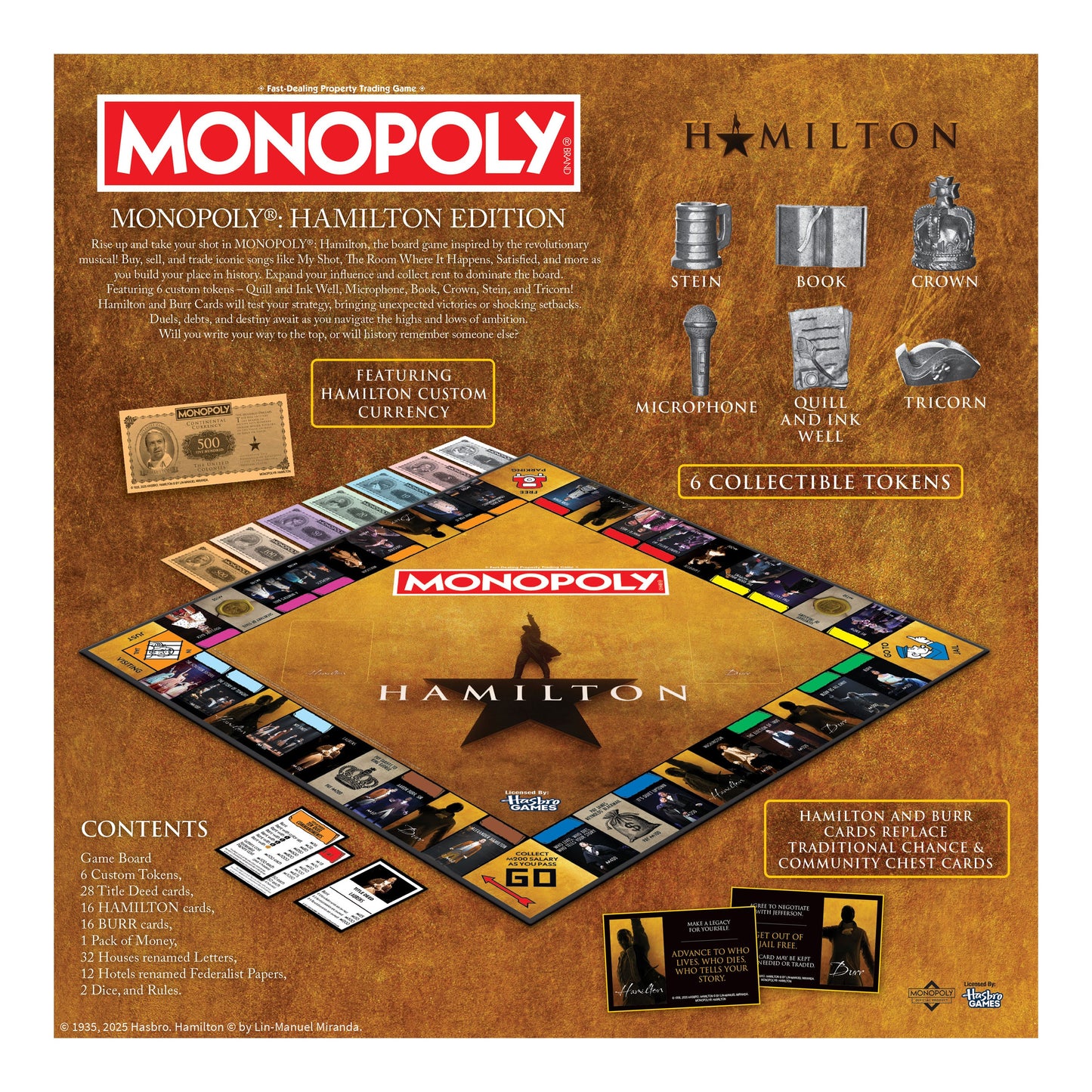 MONOPOLY®: Hamilton (Barnes & Noble Exclusive) - Cờ tỷ phú nhạc kịch Broadway - The Op Games