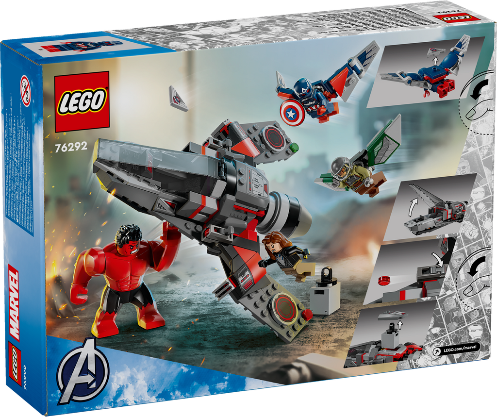 LEGO® Marvel Captain America vs. Red Hulk Battle - Đồ Chơi Lắp Ráp Máy Bay Phản Lực Siêu Anh Hùng LEGO 76292 LEGO - ảnh 3 - L