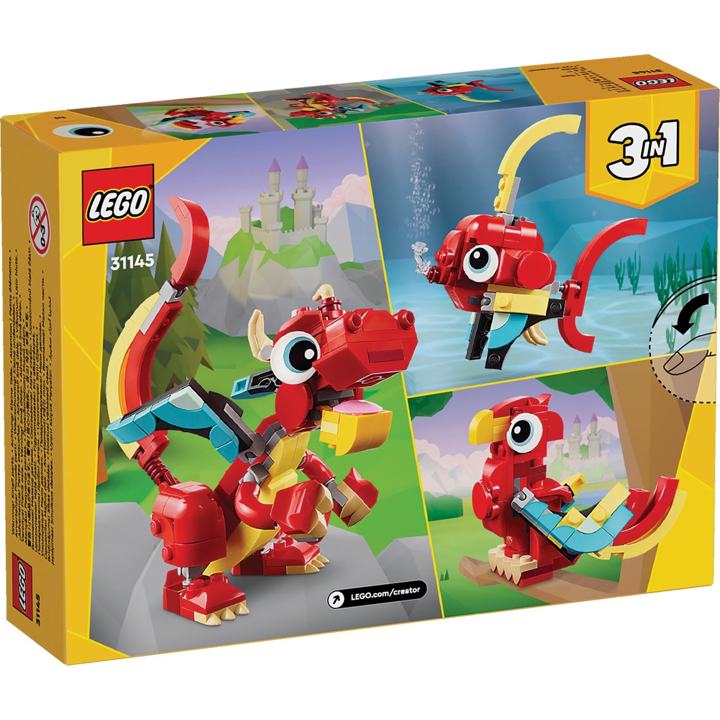 LEGO® Creator 3-in-1 Red Dragon - Đồ Chơi Lắp Ráp 3 Trong 1 - LEGO 31145 LEGO - ảnh 3 - LEGO Creator 3-in-1