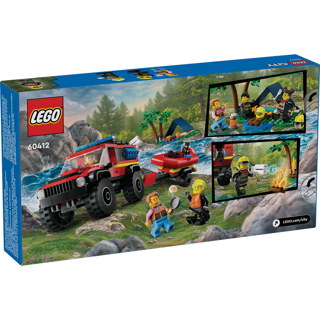 LEGO® City 4x4 Fire Truck with Rescue Boat - Đồ chơi lắp ráp Xe Cứu Hỏa & Thuyền Cứu Hộ - LEGO 60412 LEGO - Lego City