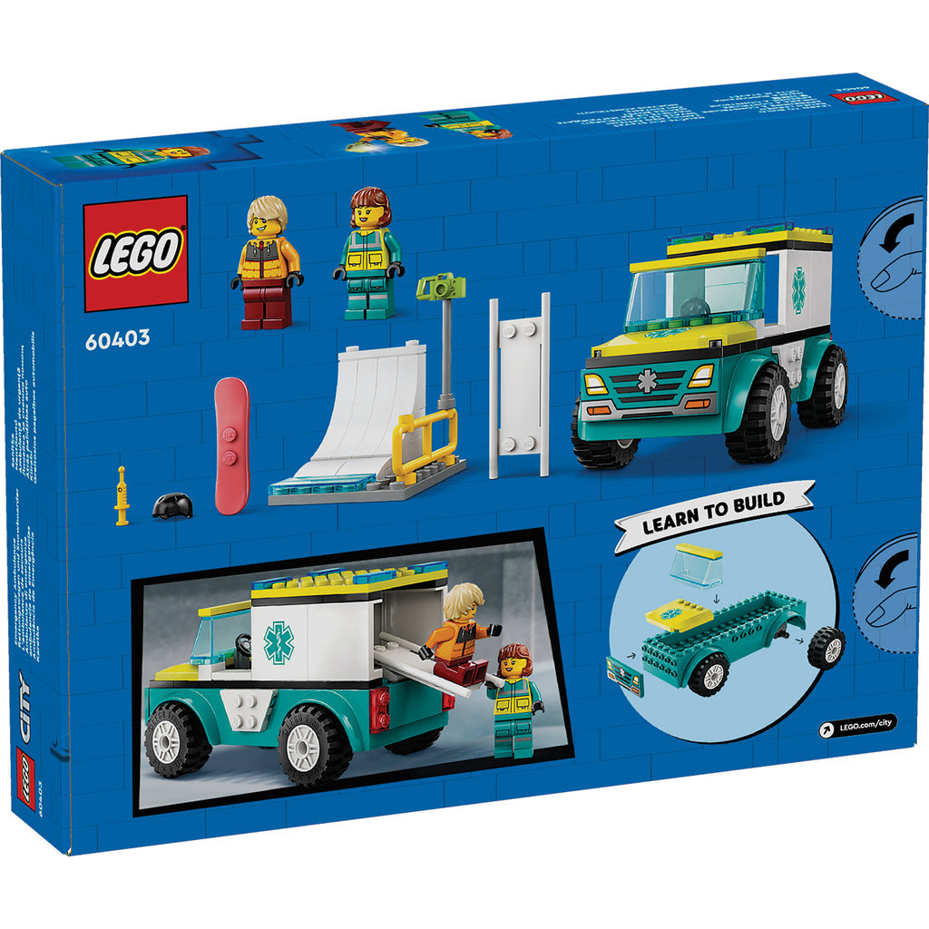 LEGO® City Emergency Ambulance and Snowboarder - Xe Cấp Cứu Và Người Trượt Tuyết - LEGO 60403 LEGO - ảnh 3 - LEGO