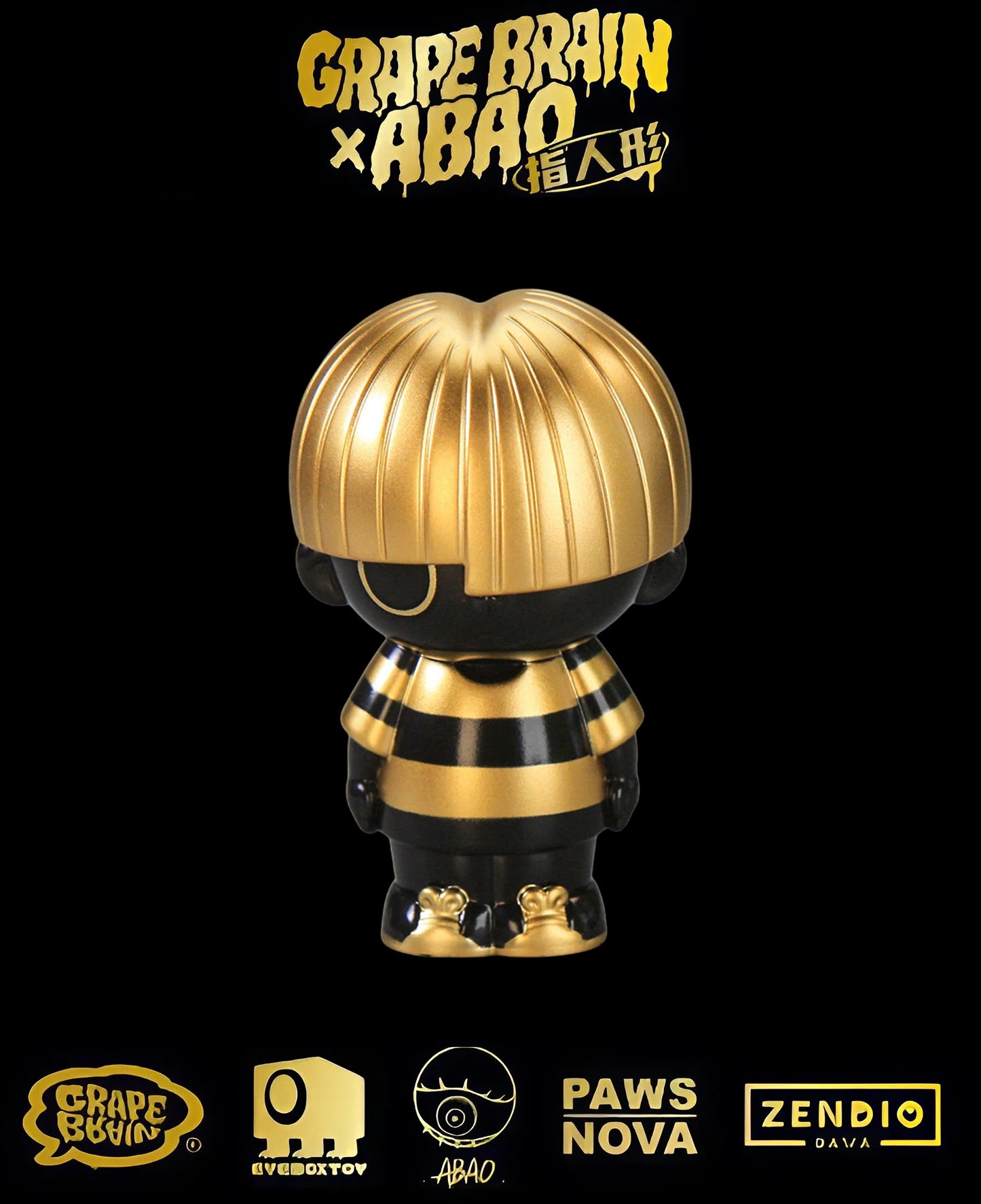 GRAPE BRAIN x ABAO BLACK AND GOLD BLINDBOX - Mô Hình Art Toy Sưu Tầm Chính Hãng - Grape Brain - Hình ảnh bổ sung 9