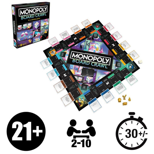 Monopoly Board Crawl - Board Game Tiệc Tùng Dành Cho Người Lớn 21+ Hasbro