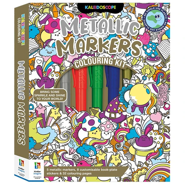 KALEIDOSCOPE COLOURING METALLIC MARKERS_HINKLER 0724