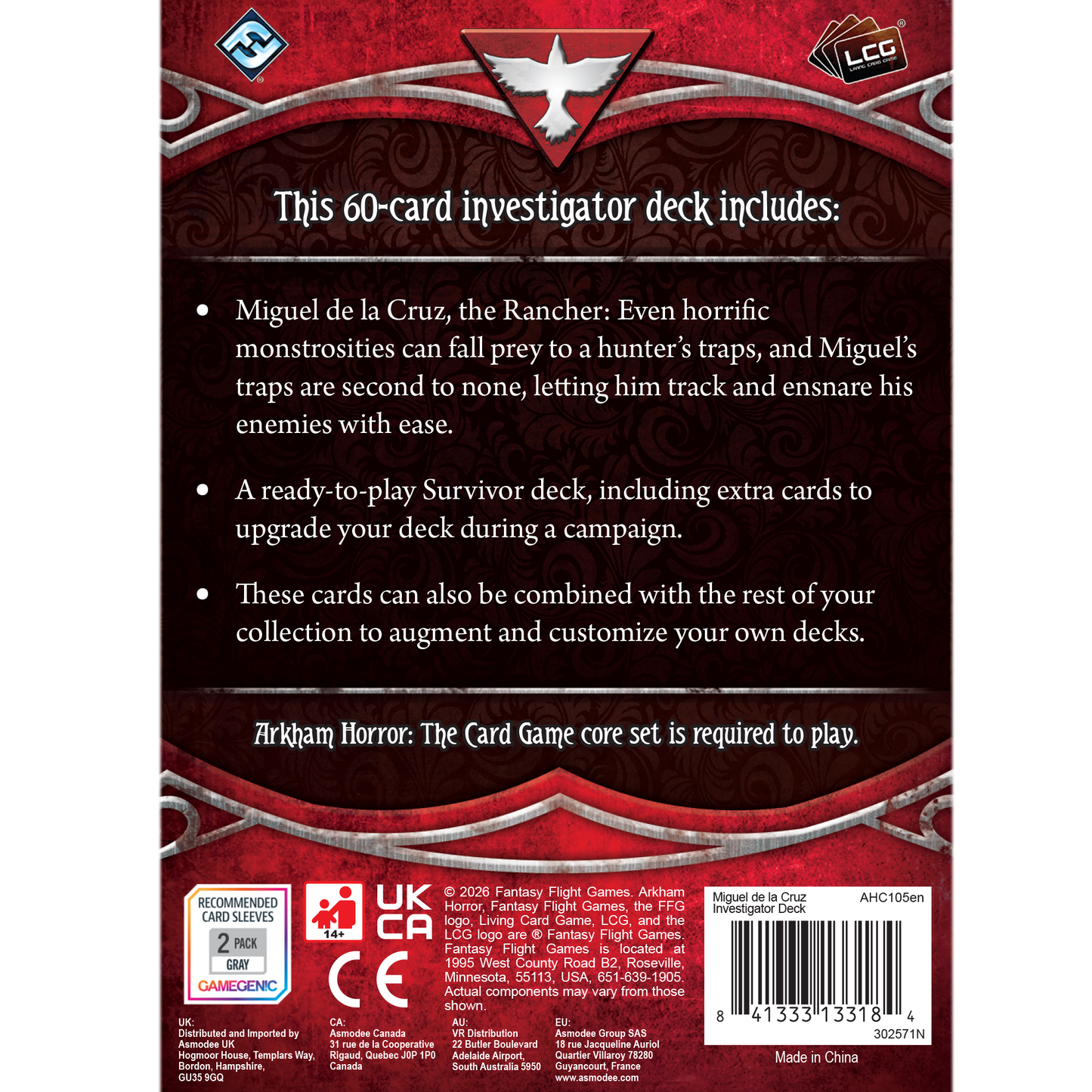 Arkham Horror: The Card Game - Miguel de la Cruz Investigator Deck
