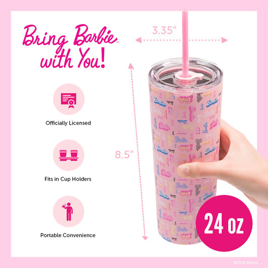 Barbie™ Shine Bright Tumbler - 24 Oz Bình Giữ Nhiệt Thép Không Gỉ Dragon Glassware - Hình ảnh chi tiết 2