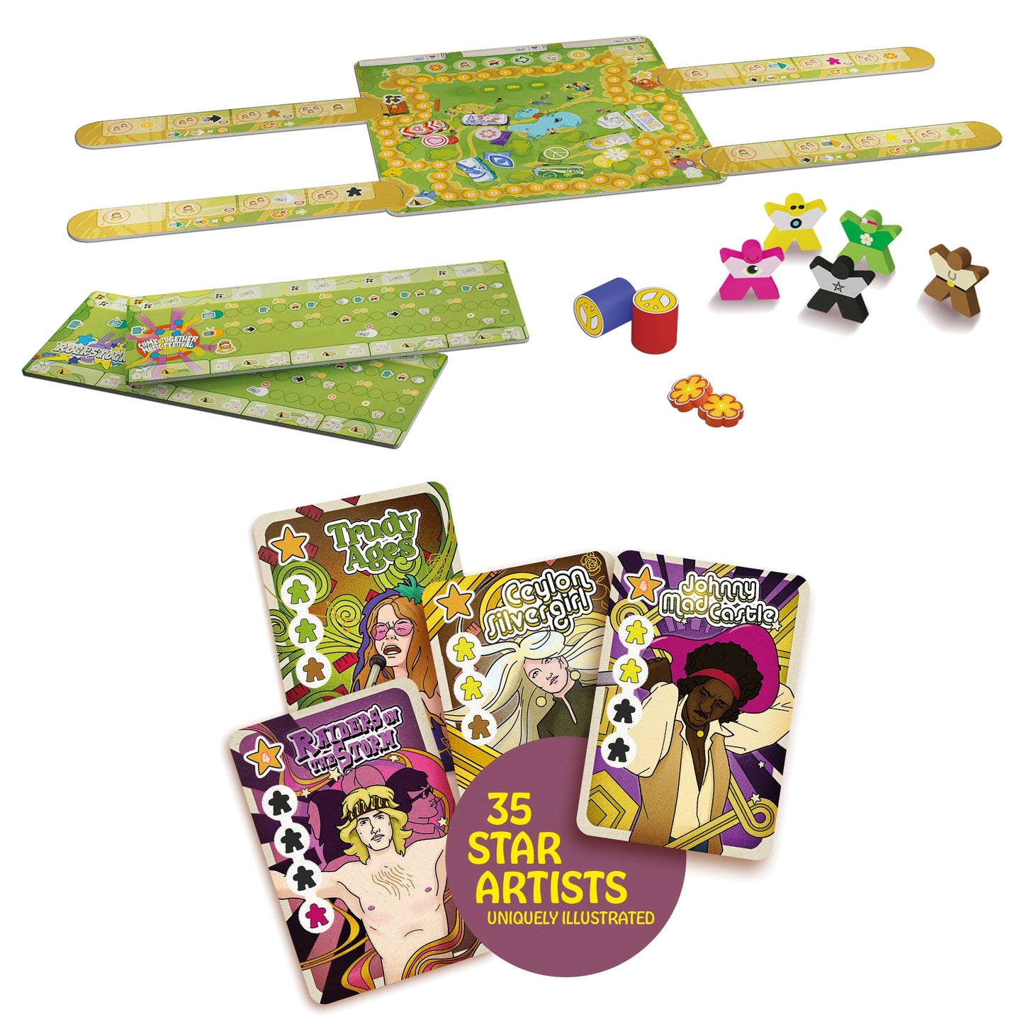 Come Together Board Game - Trò chơi chiến thuật lễ hội âm nhạc - Surfin' Meeple