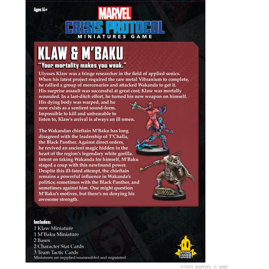 Marvel Crisis Protocol Klaw & M'Baku CHARACTER PACK - Board Game Chiến Thuật - Atomic Mass Games