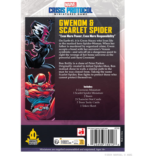 Marvel: Crisis Protocol – Gwenom & Scarlet Spider Character Pack - Board game chiến thuật - Atomic Mass Games