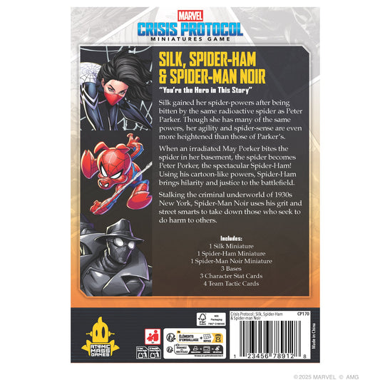 Marvel: Crisis Protocol - Silk, Spider-Ham & Spider-Man Noir | Bộ Mở Rộng Board Game Chiến Thuật | Atomic Mass Games
