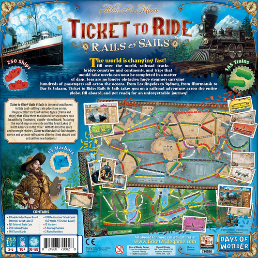 Ticket to Ride: Rails and Sails Board Game - Board Game Chiến Thuật Gia Đình - Days of Wonder - Hình ảnh chi tiết 2