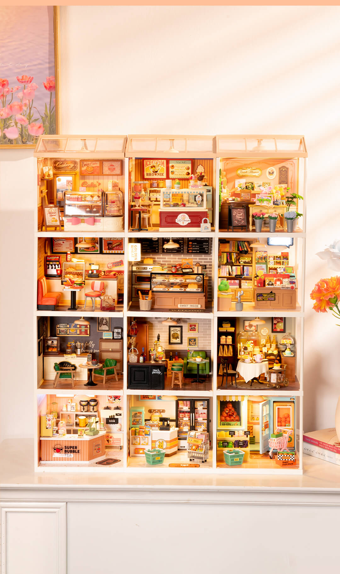 Rolife Fresh Flower Shop DIY Miniature House DW017B - Mô hình nhà búp bê tự lắp ráp - Rolife Super Creator
