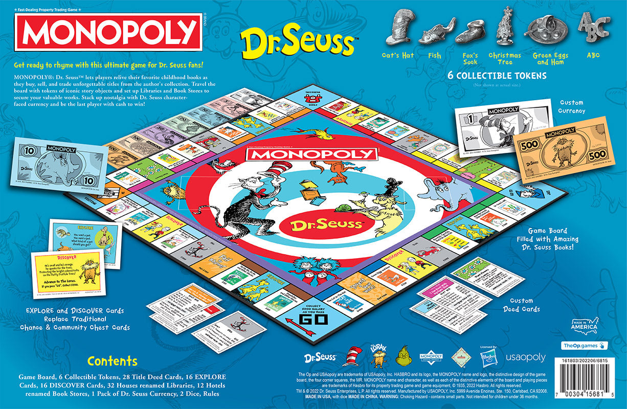 MONOPOLY®: Dr. Seuss - Trò chơi Cờ Tỷ Phú - The Op Games