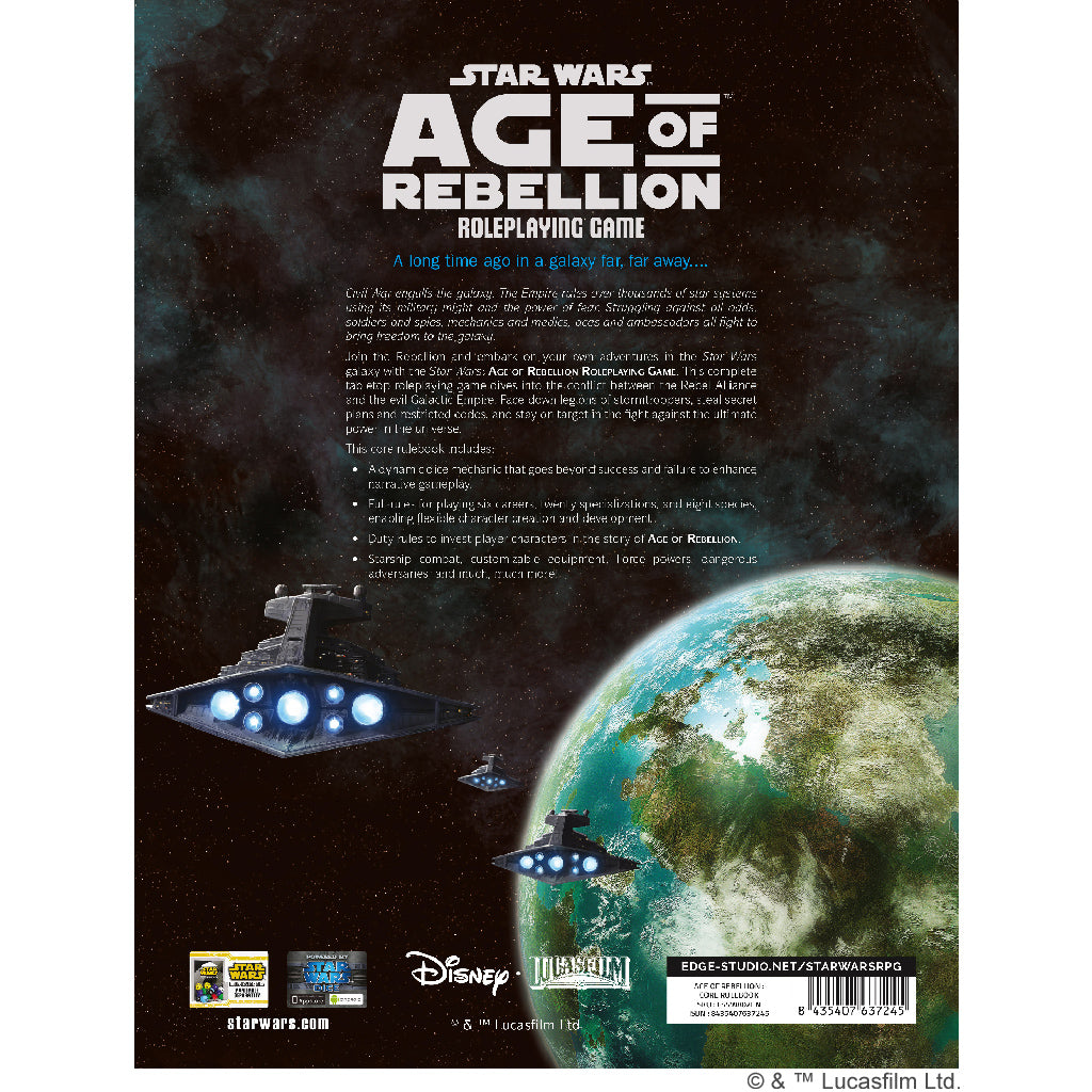 Star Wars - Age of Rebellion: Core Rulebook - Sách Board Game Nhập Vai - Edge Studio