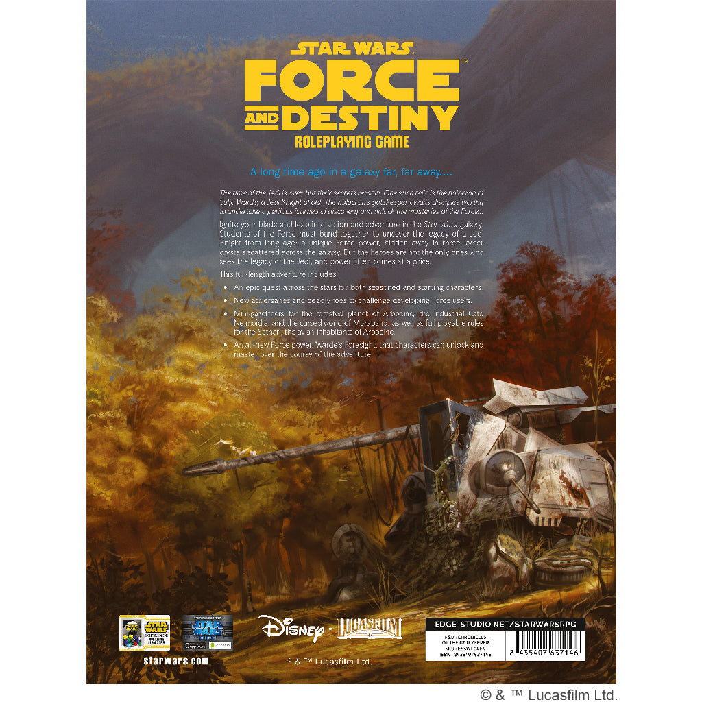 Star Wars - Force and Destiny: Chronicles of the Gatekeeper | Sách Trò Chơi Nhập Vai RPG | Edge Studio