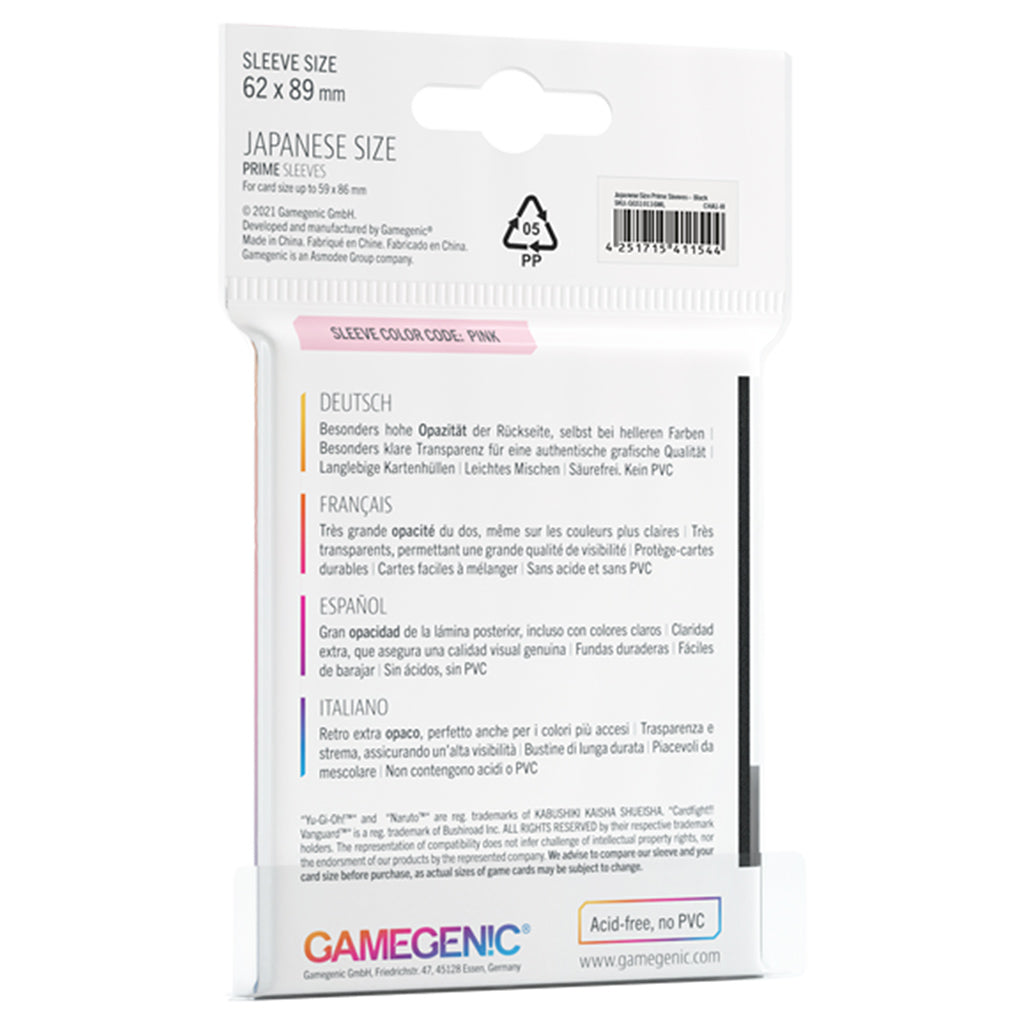 PRIME Japanese Sized Sleeves Black - Bọc bài Kích thước Nhật Bản - Gamegenic - Hình ảnh chi tiết 2