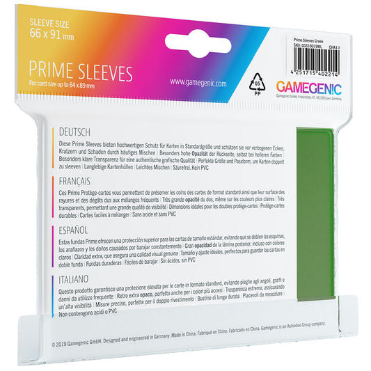 PRIME Sleeves: Green - Bọc bài bảo vệ thẻ bài cao cấp Gamegenic