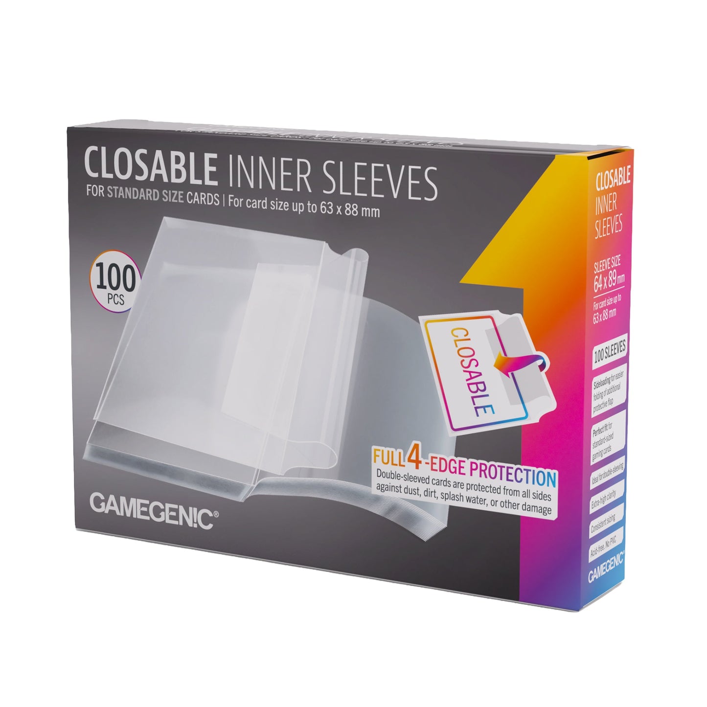 Gamegenic Closable Inner Sleeves 64x89 mm