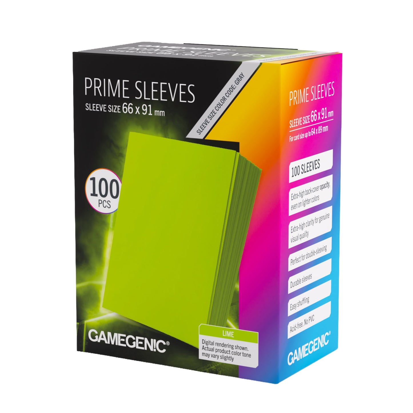 Gamegenic Prime Sleeves Lime 66x91