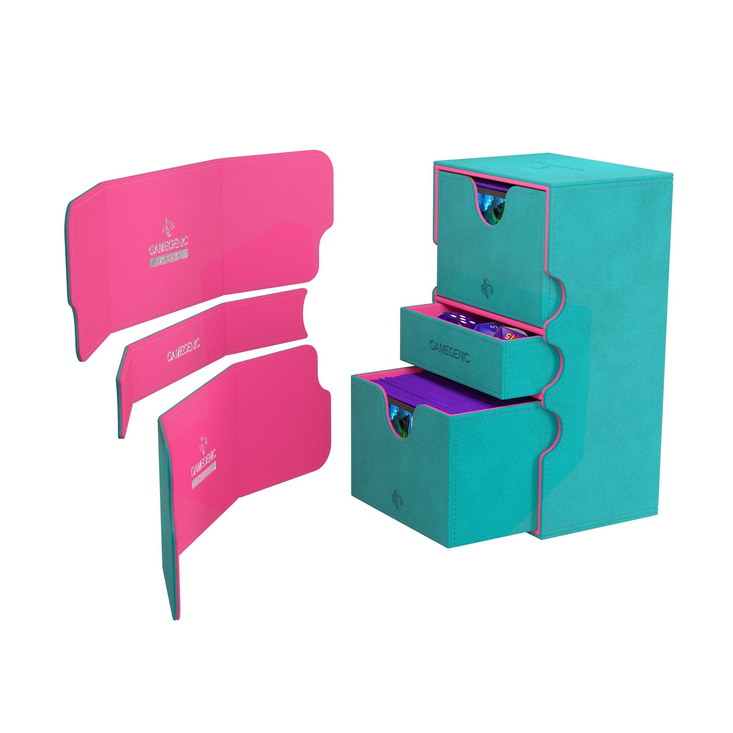 Stronghold 200+ XL Convertible Teal/Pink - Hộp Đựng Bài Cao Cấp Gamegenic