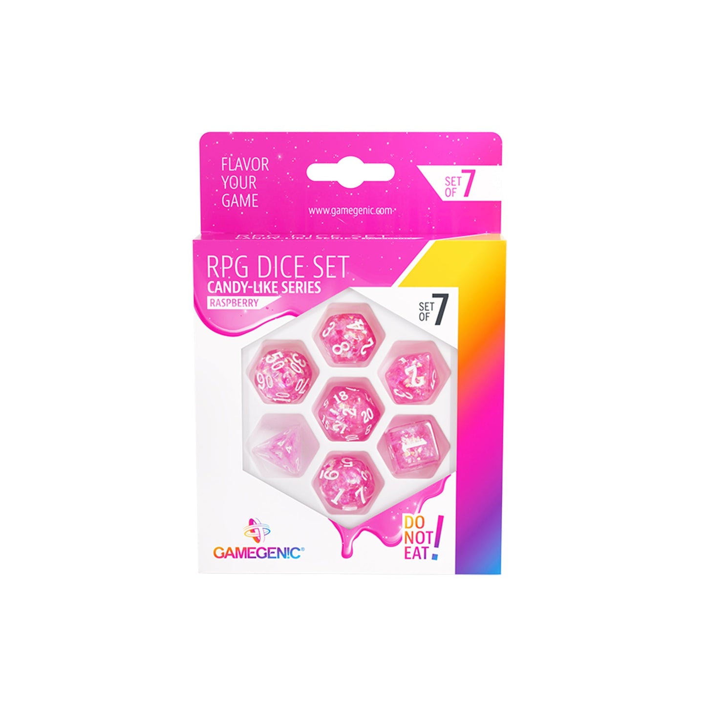 Candy-like Series - Raspberry - RPG Dice Set (7pcs) - Bộ xúc xắc RPG cao cấp - Gamegenic