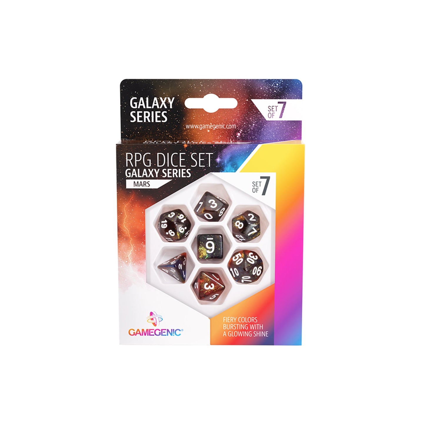 Galaxy Series - Mars- RPG Dice Set (7pcs) - Bộ Xúc Xắc RPG - Gamegenic