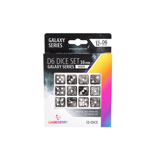 Galaxy Series - Moon - D6 Dice Set 16 mm (12 pcs) - Bộ xúc xắc 12 viên - Gamegenic - Hình ảnh chi tiết 2