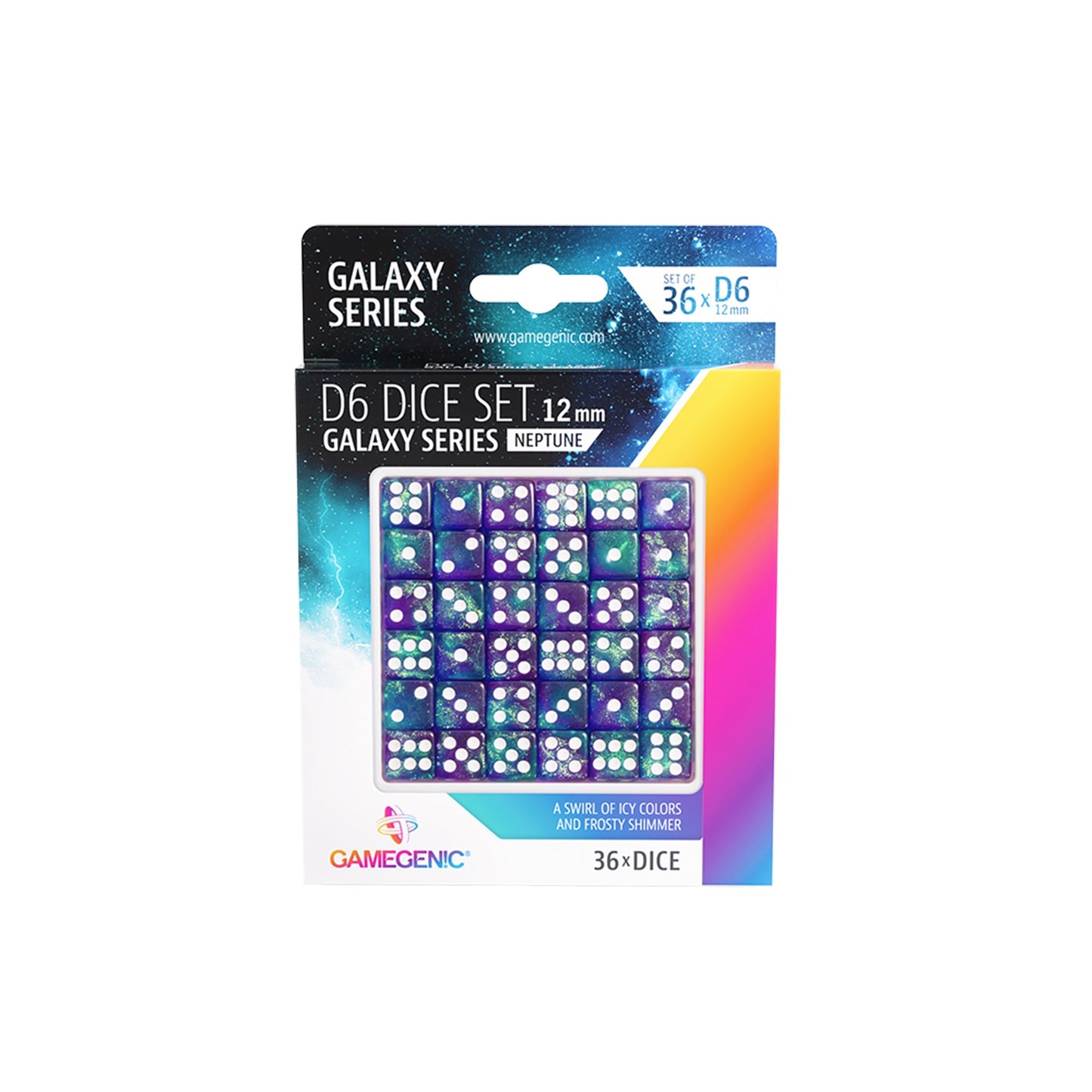 Galaxy Series - Neptune - D6 Dice Set 12 mm (36 pcs) - Bộ 36 xúc xắc 6 mặt - Gamegenic