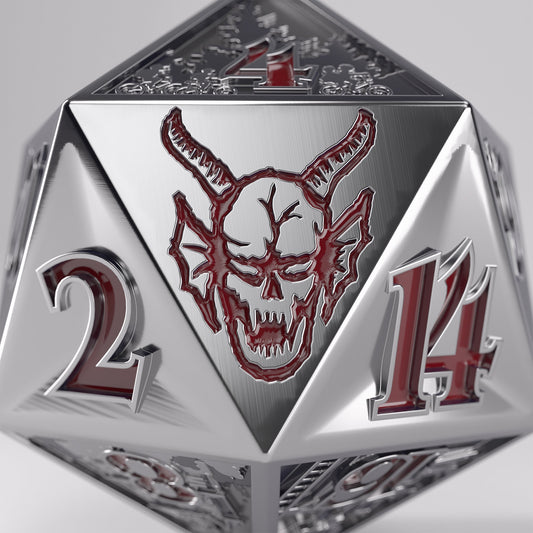 Stranger Things - Hellfire Club Premium Metal D20 Die - Xúc xắc kim loại cao cấp - Gamegenic