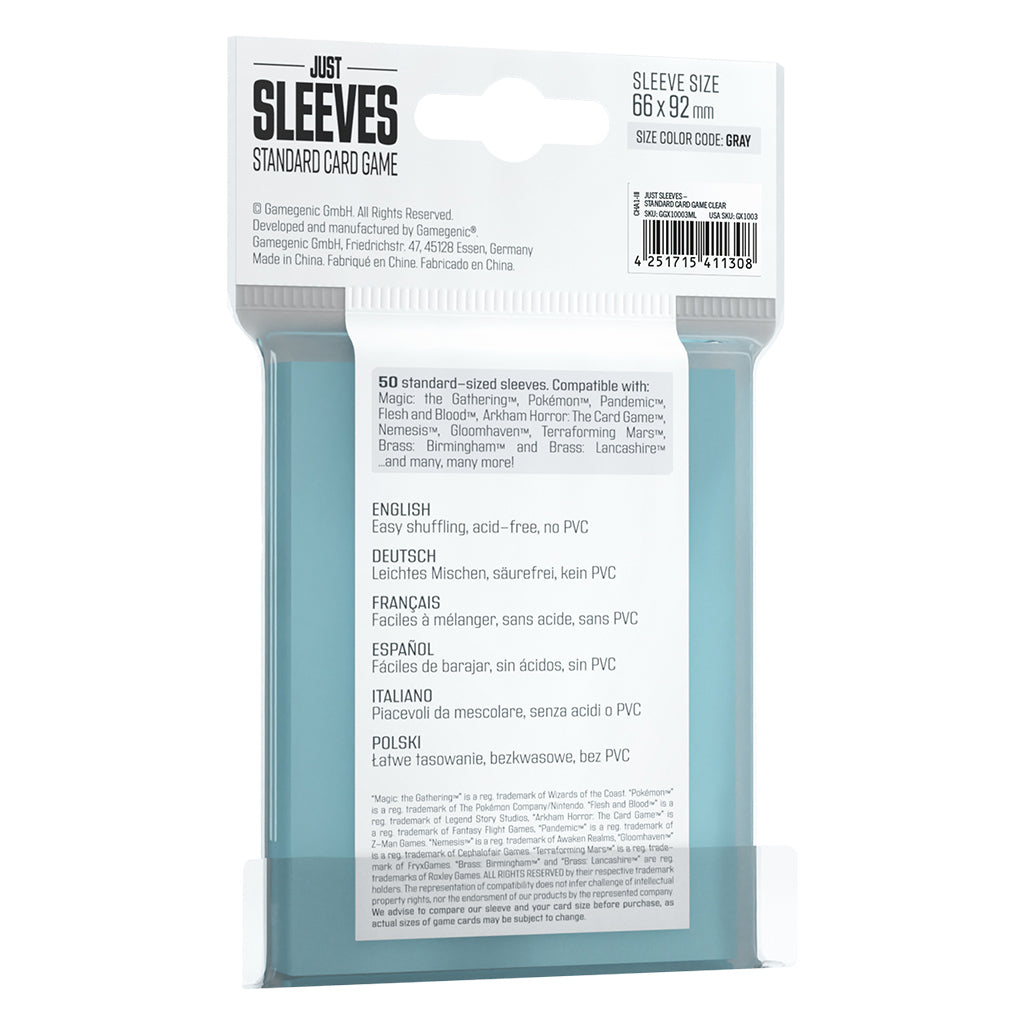 Just Sleeves - Standard Card Game Clear - Bọc Bài Bảo Vệ Thẻ Standard - Gamegenic