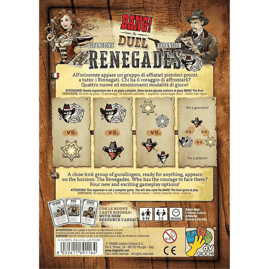 BANG! The Duel - Renegades - Board Game Thẻ Bài Mở Rộng - DV Giochi - Hình ảnh chi tiết 2
