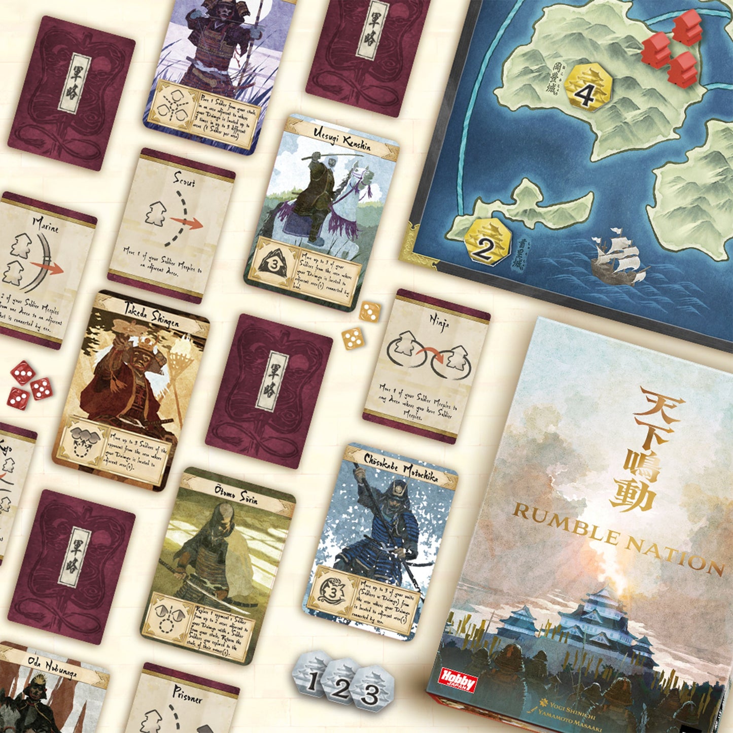 Rumble Nation Board Game - Board Game Chiến Thuật Thời Kỳ Sengoku - Hobby Japan