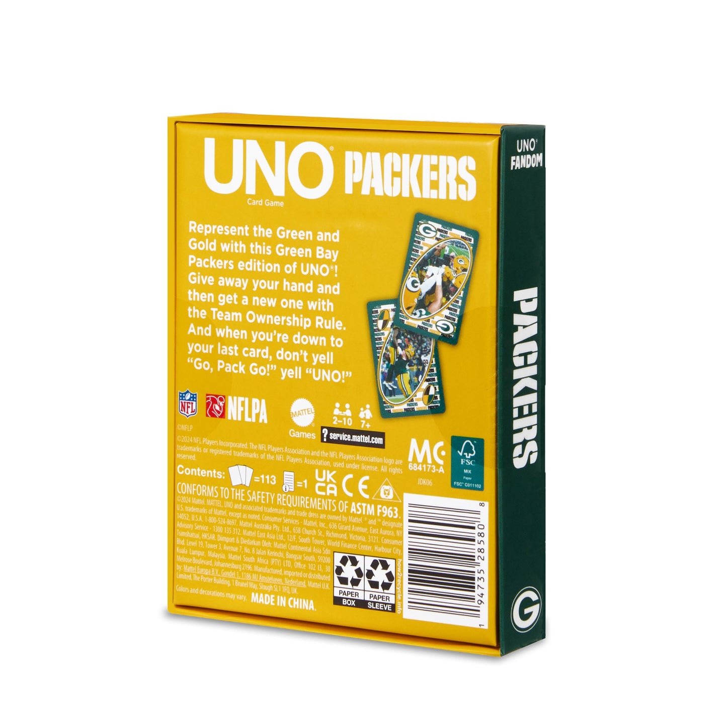 UNO Fandom NFL Green Bay Packers Game Deck - Bộ Bài Thẻ Bài Thể Thao Mattel Mattel - Board games thẻ bài