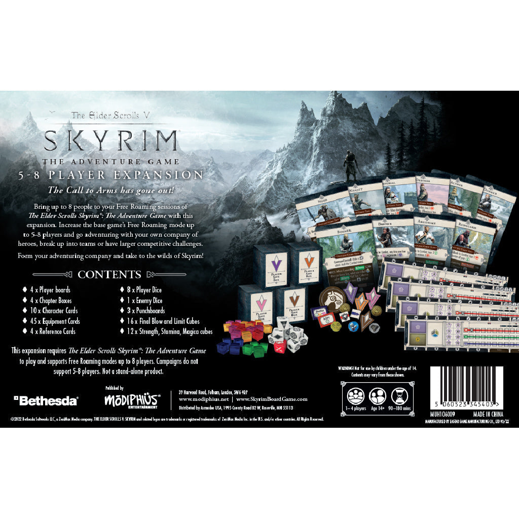 The Elder Scrolls: Skyrim - Adventure Board Game 5-8 Player expansion - Bản mở rộng 5-8 người chơi - Modiphius